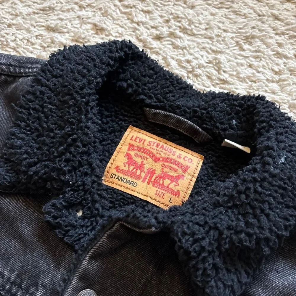 Mens Levi's Sherpa Lined Denim Jacket SZ L